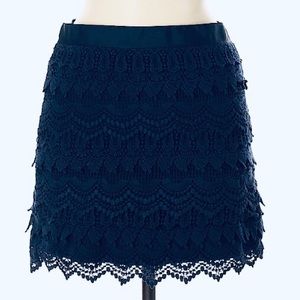Dark navy blue lacey layers crochet mini skirt